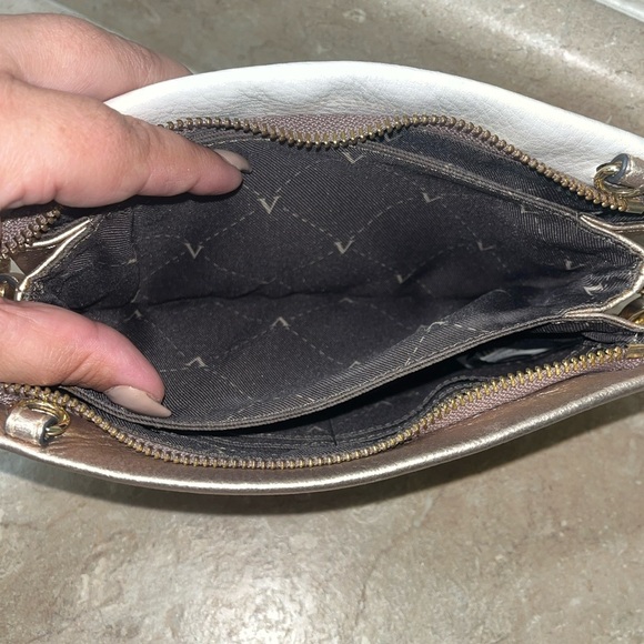 Vince Camuto New York Tan and Gold Wristlet Clutch Modern Design - Picture 8 of 13